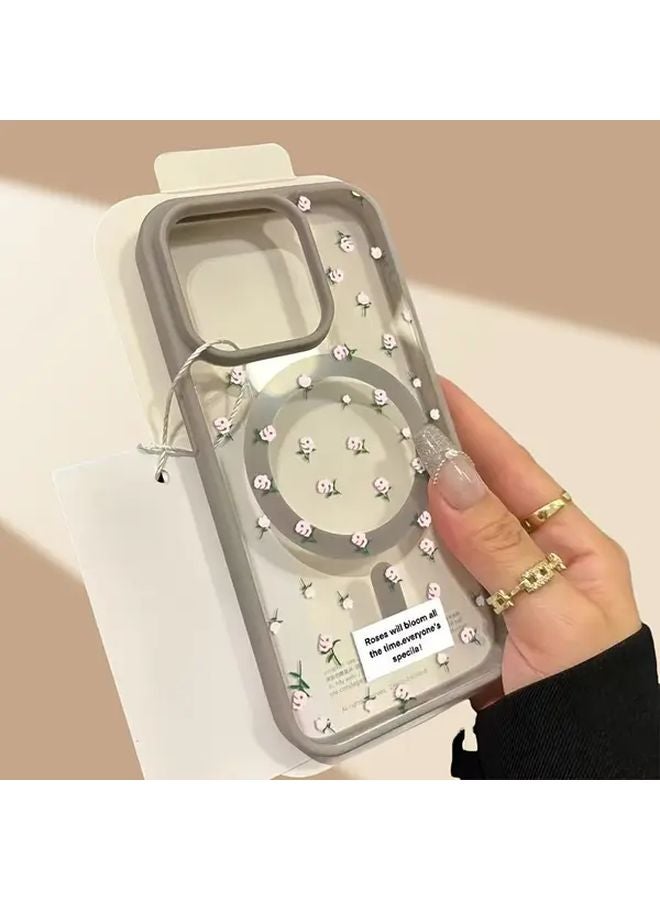 Grey Magnetic Wireless Charging Shockproof Phone Case For iPhone 15 Plus - Image 4